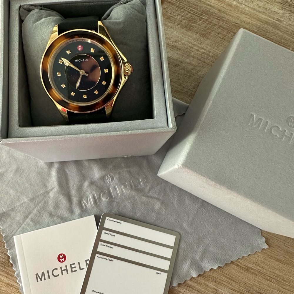 Michele Black Tortoise Sport Watch ✨Brand New✨